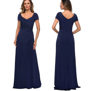 La Femme Plus Size Gown 27872 Mother of the Bride or Groom Navy Blue Size 20 NWT